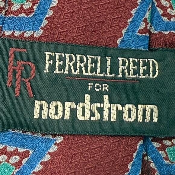 Vintage 90's Ferrell Reed for Nordstrom Handmade Geometric 100% Silk Tie - Picture 3 of 6